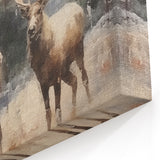 Christmas Acrylic Prints - Winter Scene with Majestic Elk on Canvas
