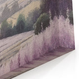 Sunset Over Countryside Wall Art – Lavender Fields with Rural Landscape