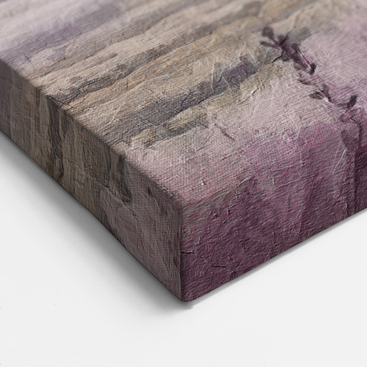 Sunset Over Countryside Wall Art – Lavender Fields with Rural Landscape