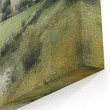 Countryside Village Scene – Idyllic Homes by a Tranquil Stream Print