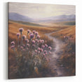 Sunlit Wildflowers in Meadow – Tranquil Countryside Path Wall Art
