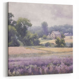 Peaceful Countryside Wall Art Print - Lavender Fields with Farmhouse