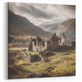 Ancient Ruins in Valley – Historic Countryside Wall Art Landscape