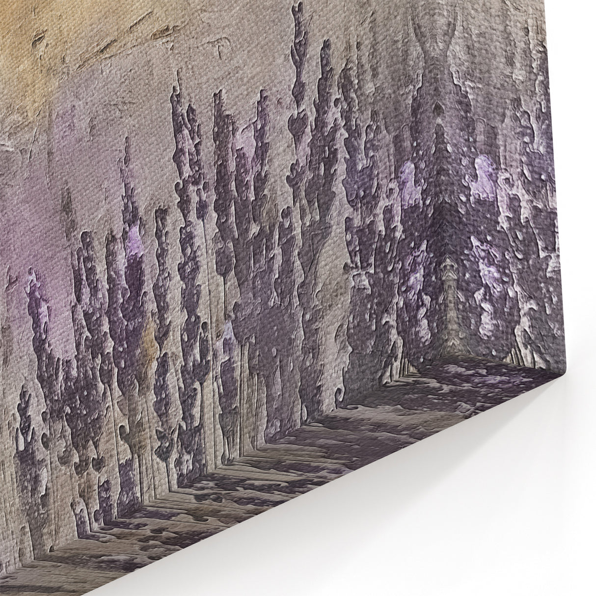 Rustic Lavender Field Wall Art - Vintage Farmhouse Nature Print