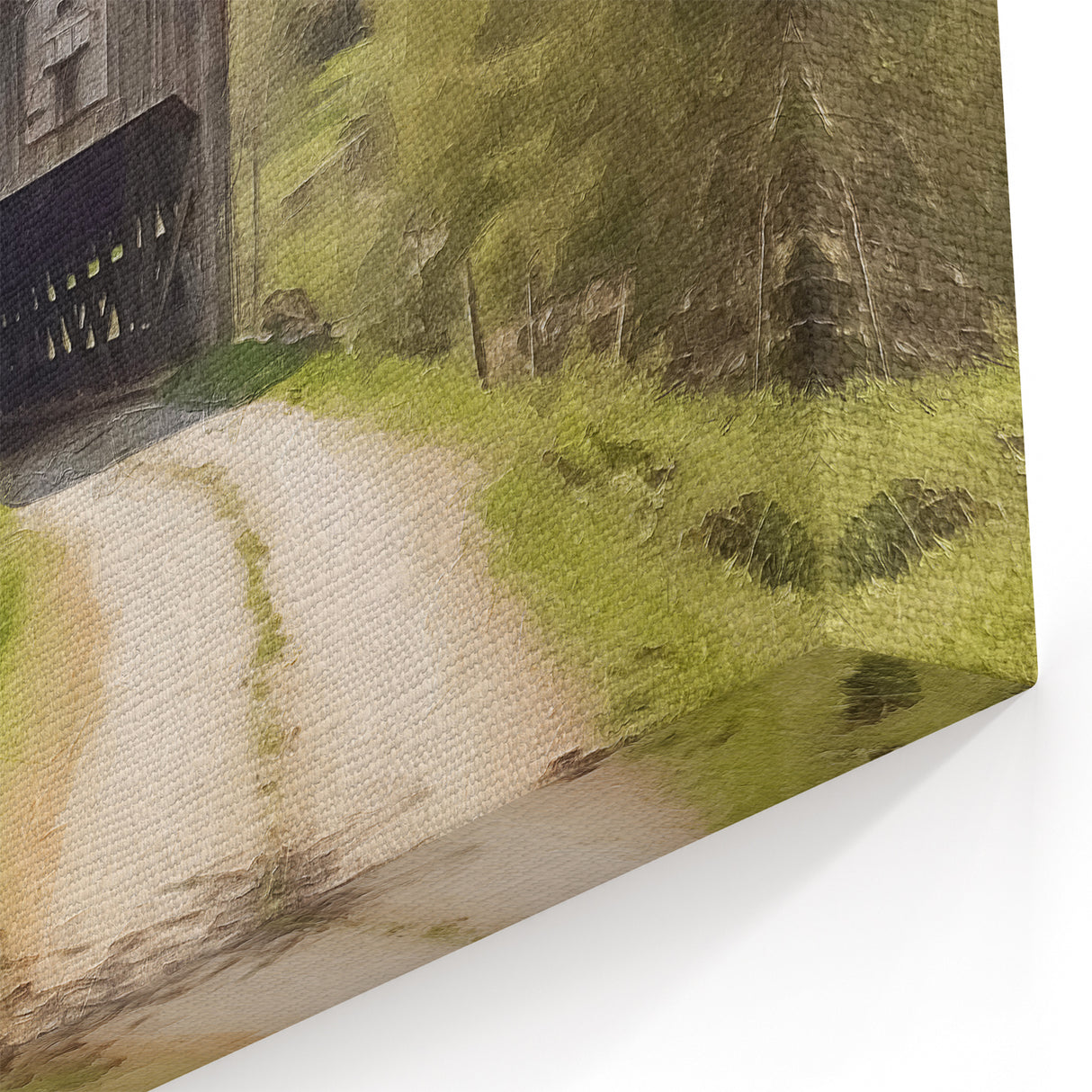 Historic Bridge Canvas Print - Rustic Scenic Architecture Framed Art