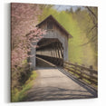 Classic Wooden Bridge Print - Scenic Pathway Vintage Canvas Wall Art