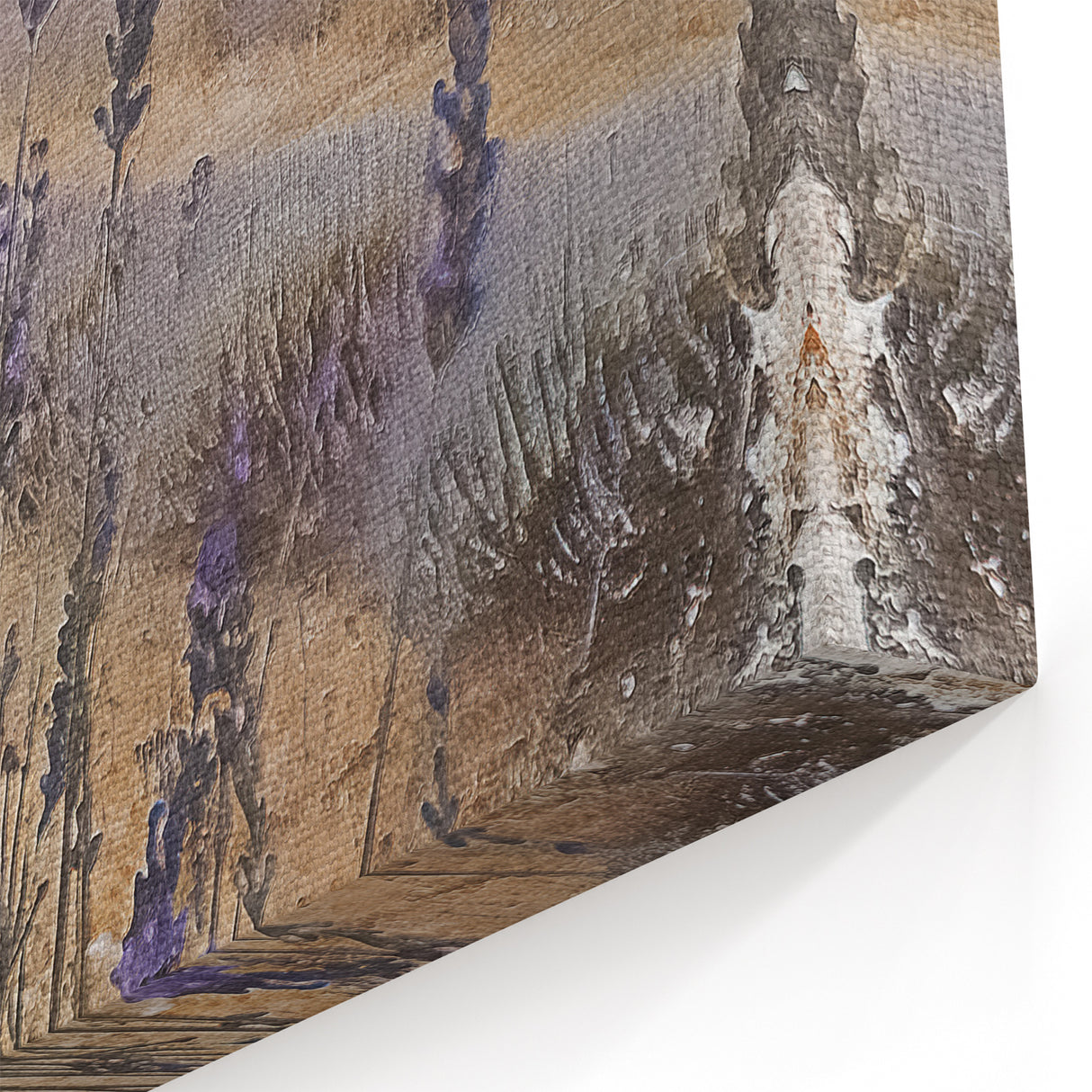 Rustic Lavender Field Wall Art - Vintage Farmhouse Nature Print
