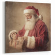 Christmas Acrylic Prints - Santa with Gift Holiday Wall Decoration