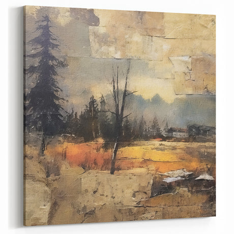 Rustic Landscape Wall Art - Farmhouse Decor Vintage-Inspired Rustic Art