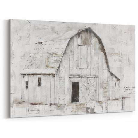 Vintage Barn Rustic Wall Art - Farmhouse Decor Distressed Barn Artwork