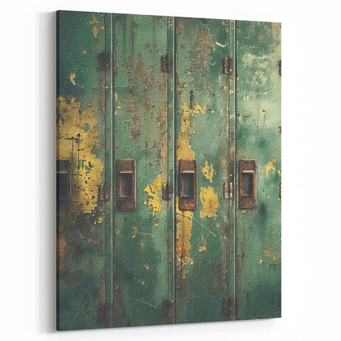 Industrial Green Rustic Wall Art - Farmhouse Decor Distressed Metal Art