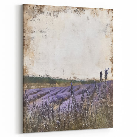 Lavender Field Rustic Wall Art - Farmhouse Decor Vintage Landscape Print(Copy)