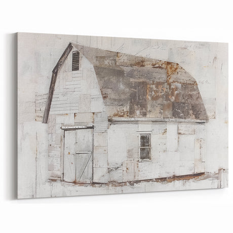 Vintage Barn Rustic Wall Art - Farmhouse Decor Distressed Barn Artwork