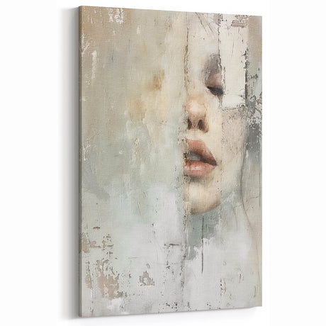 Soft Abstract Figurative Wall Art - Modern Textured Canvas Print Decor