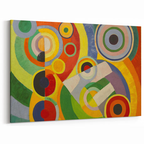 Colorful Geometric Circles Art - Bold Abstract Cubism Wall Decor