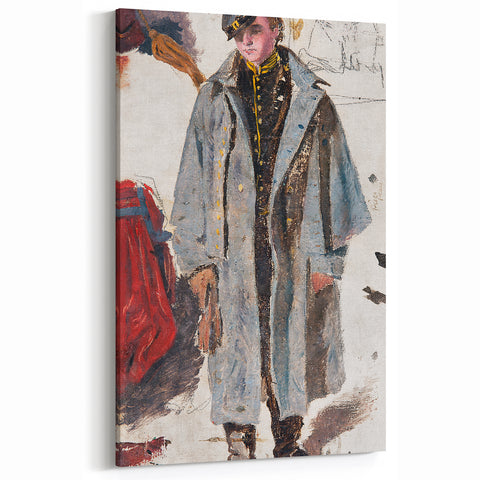 Realism Art Print – Young Soldier Sketch by Winslow Homer | Civil War Scene