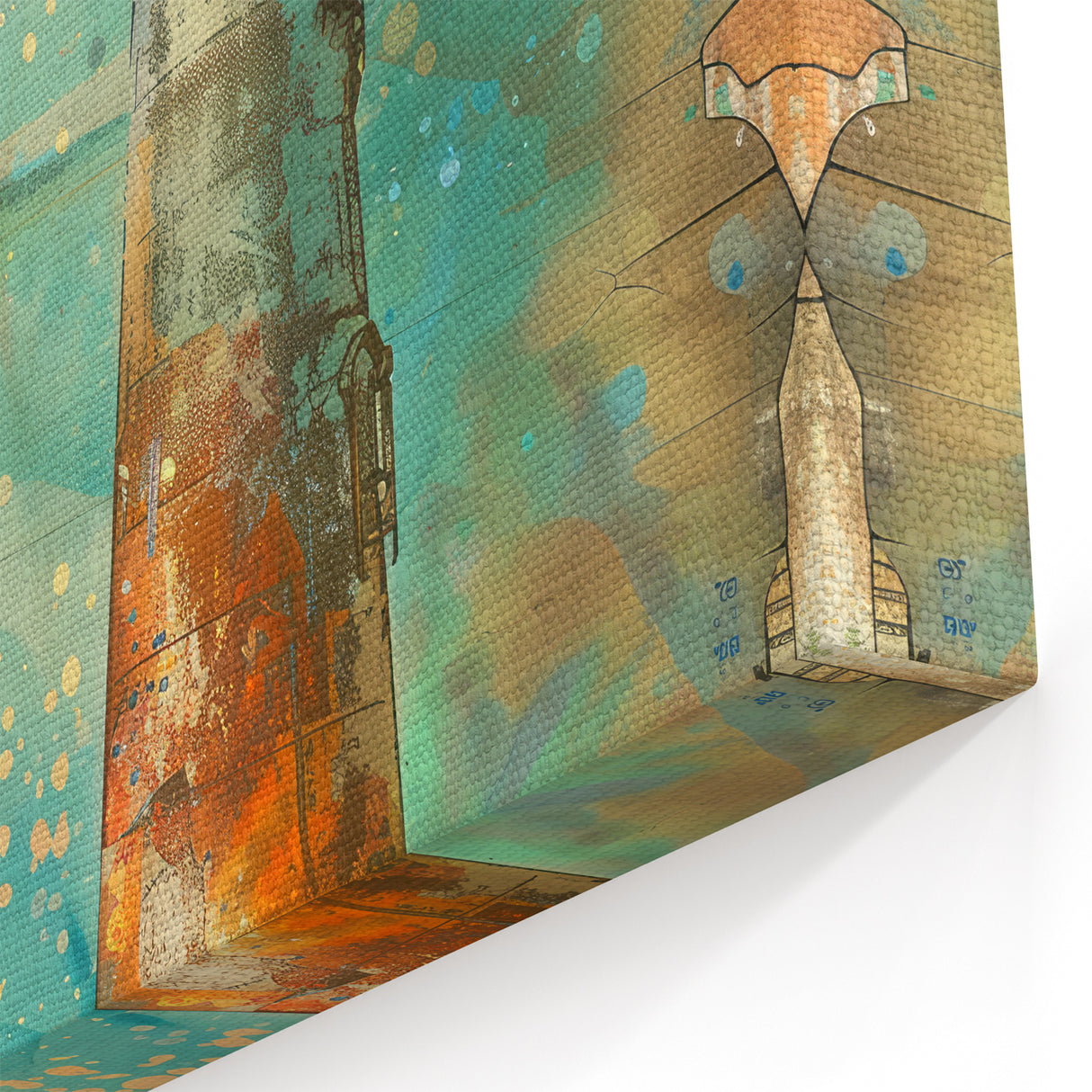 Textured Coastal Lighthouse Art Print - Rustic Nautical Wall Decor