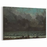 Realism Art Canvas - The Sea by Gustave Courbet Dark Ocean Print