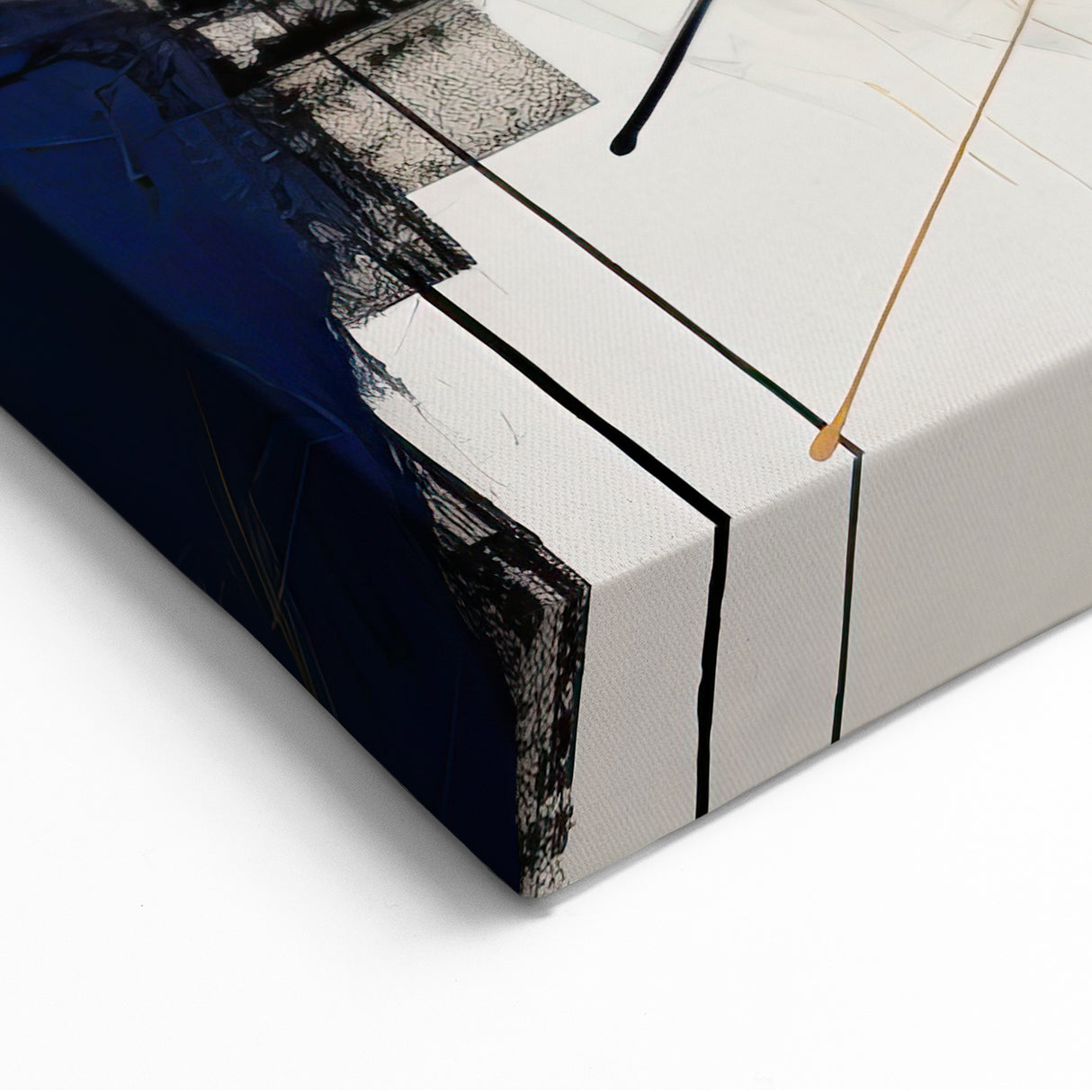 Abstract Geometric Canvas – Bold Minimalist Wall Art with Gold