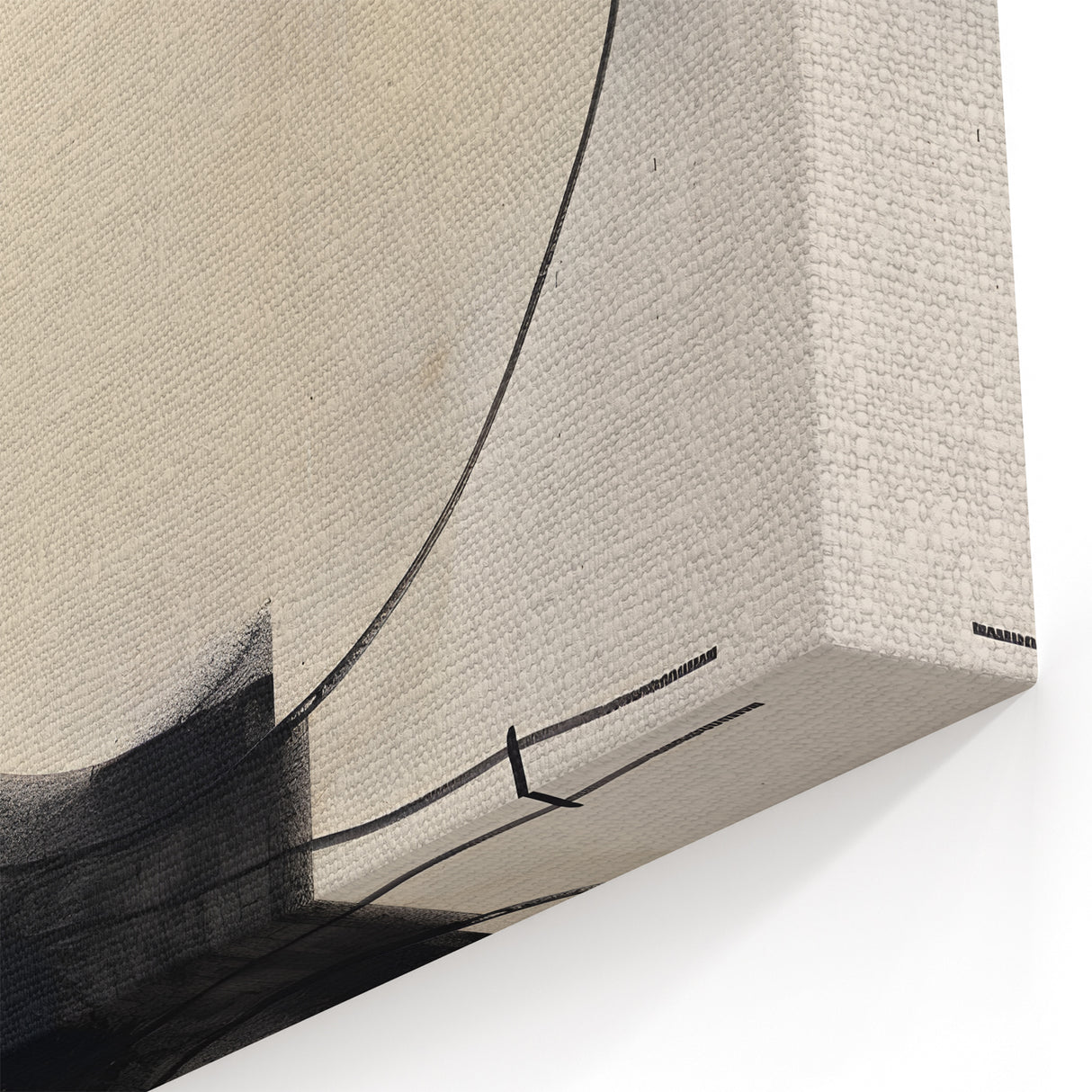 Minimalist Arch Abstract Art – Modern Black and Beige Canvas Decor