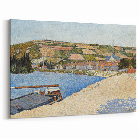Coastal Landscape Modern Art Print - Contemporary Pointillist Decor