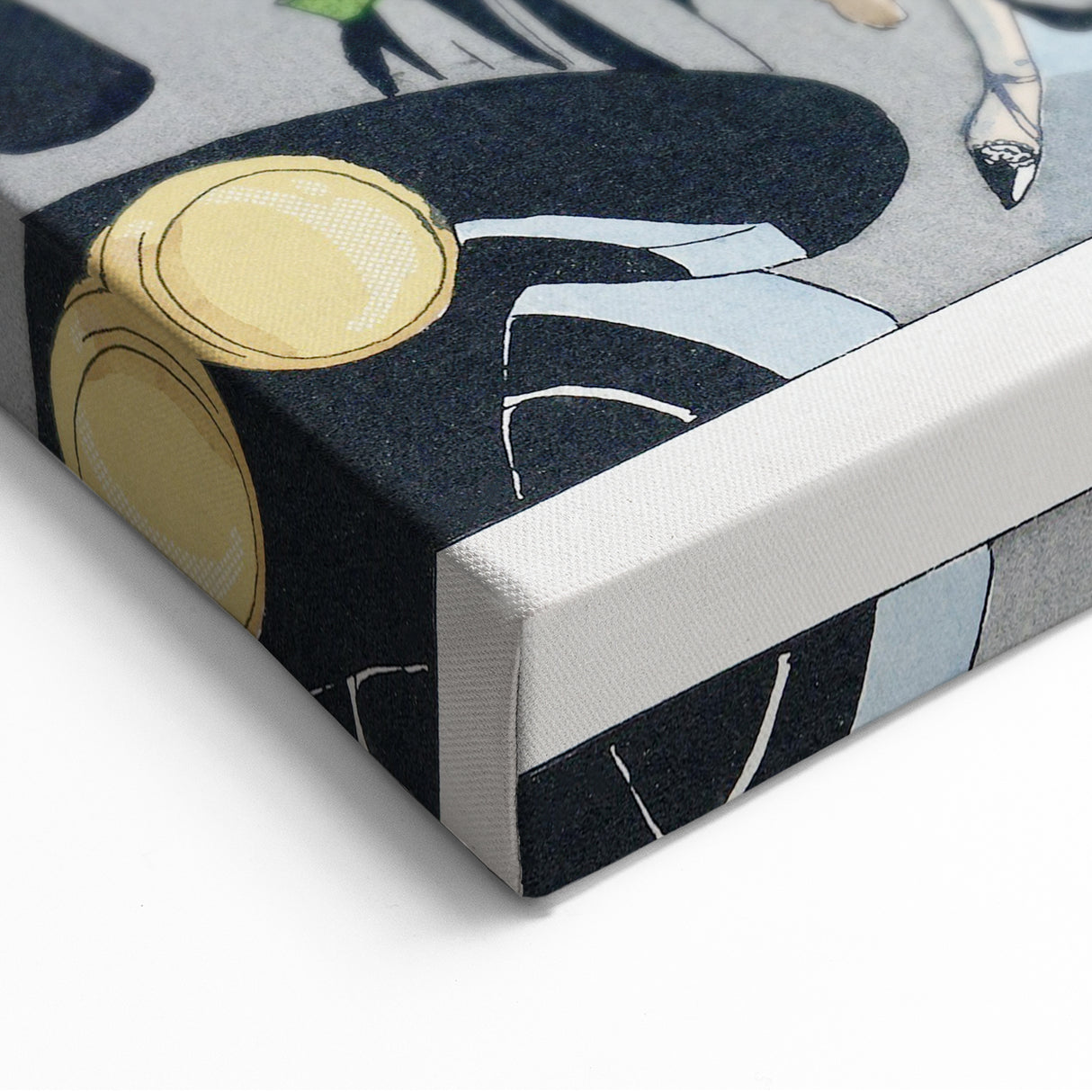 Elegant Art Deco Wall Art – Chic 1920s Fashion Scene in Stylish Colors