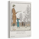 Art Deco Wall Art – Stylish Hunting Costumes in Autumn Scene