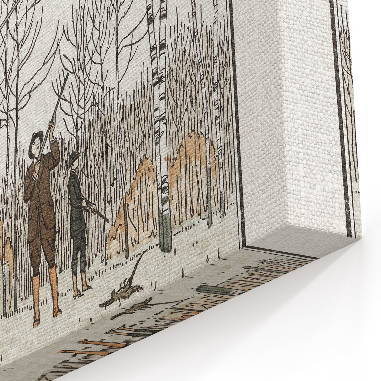 Art Deco Wall Art – Stylish Hunting Costumes in Autumn Scene