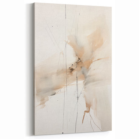 Soft Beige Abstract Art - Modern Minimalist Wall Decor for Interiors