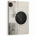 Black and White Geometric Art - Minimalist Circles with Squares Design