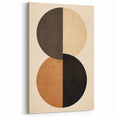 Modern Dual Circle Art - Minimalist Black and Beige Wall Decor