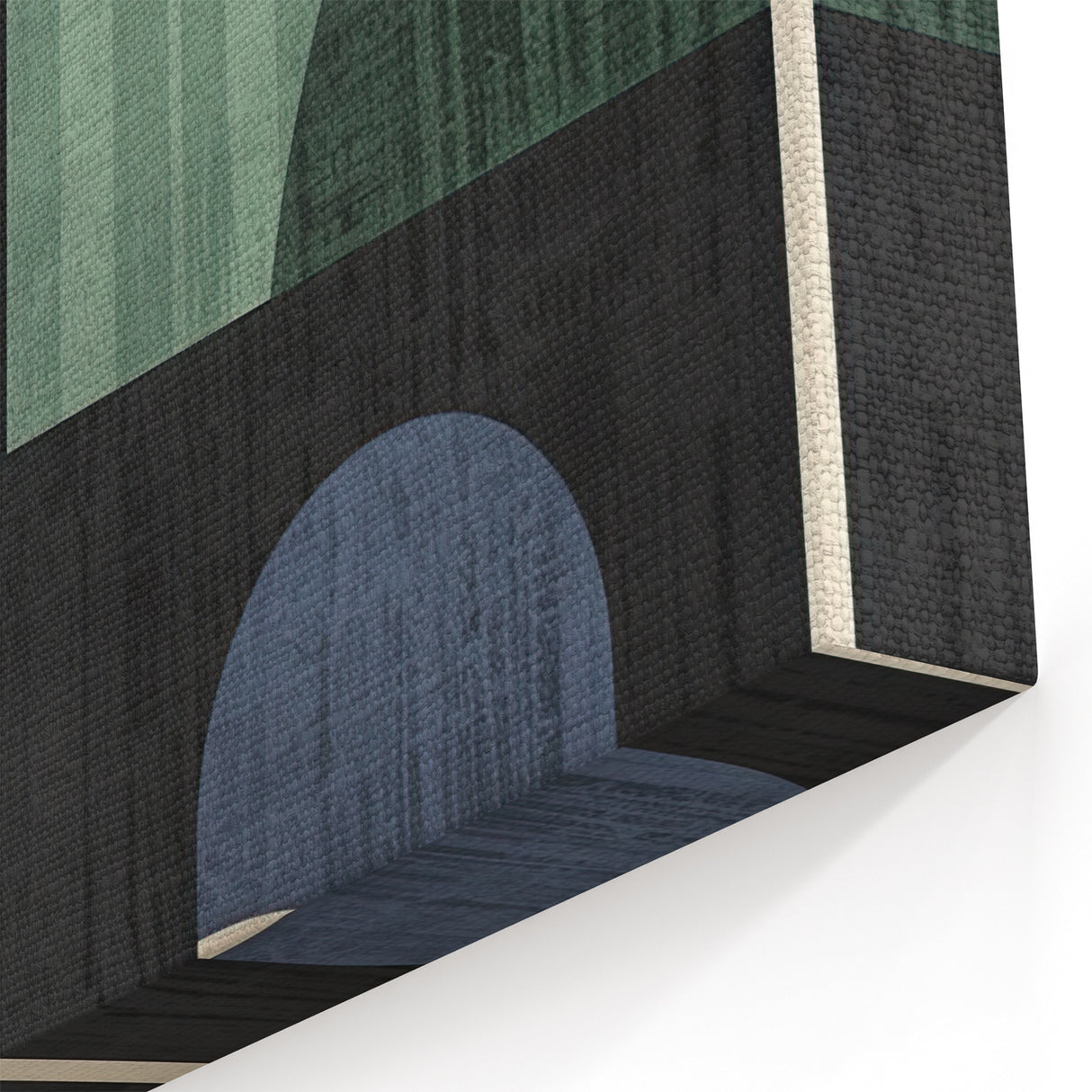 Minimalist Geometric Art Print - Black Green Blue Abstract Shapes