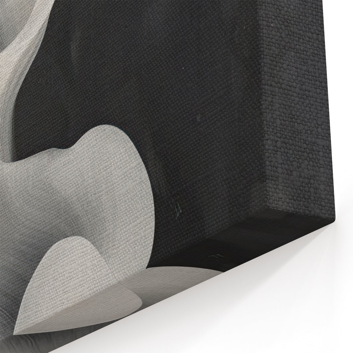 Minimalist Abstract Art Print - Black White Flowing Modern Design