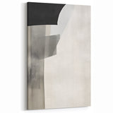 Minimalist Abstract Art Print - Black Gray White Subtle Geometric Design