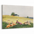 Realism Art Print - Shepherdess in Pasture by Winslow Homer, Fine Art Canvas