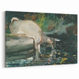 Serene Realism Nature Scene | Deer Drinking by Winslow Homer Art Print