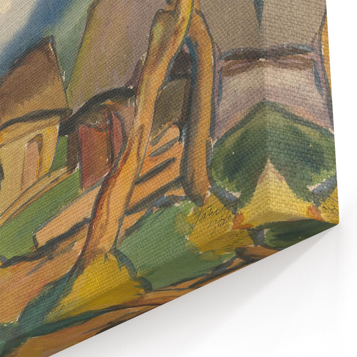 Rustic Realism Village Scene | Village Landscape by Zolo Palugyay Print