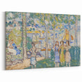 Realism Art Prints - Trees, Houses, People by Maurice Prendergast