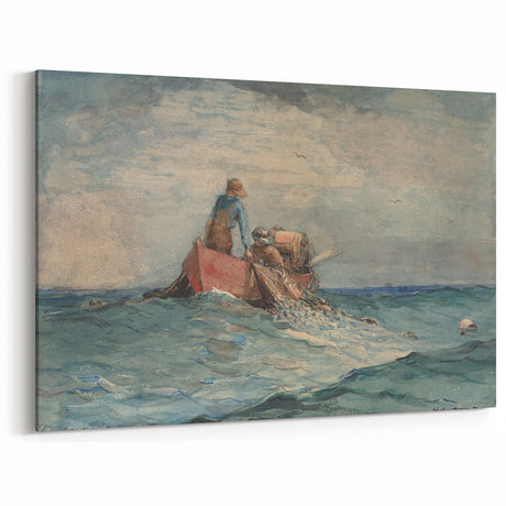 Realism Art Prints - Hauling in the Nets by Winslow Homer