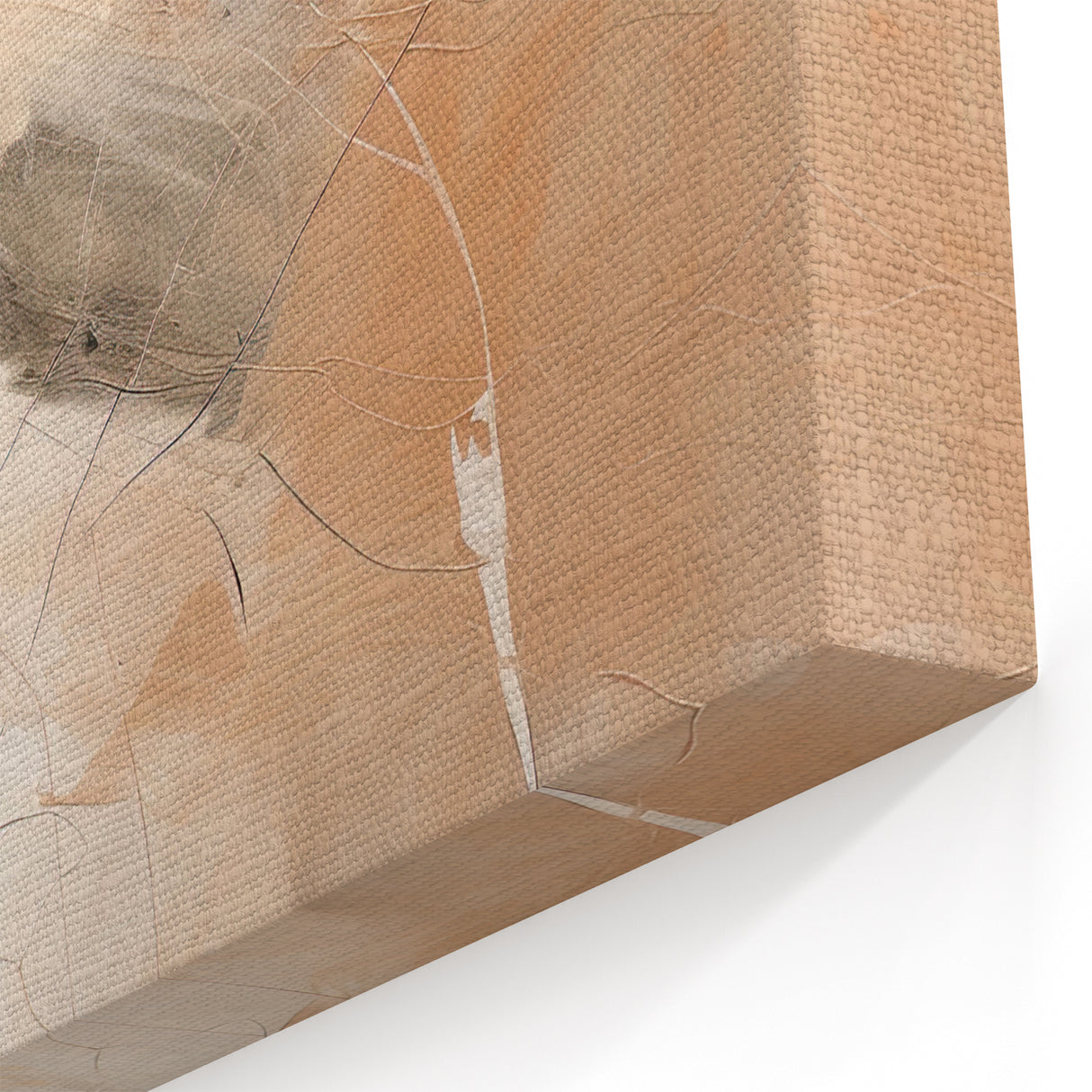 Soft Abstract Brushstroke Art - Beige with Peach with Subtle Lines
