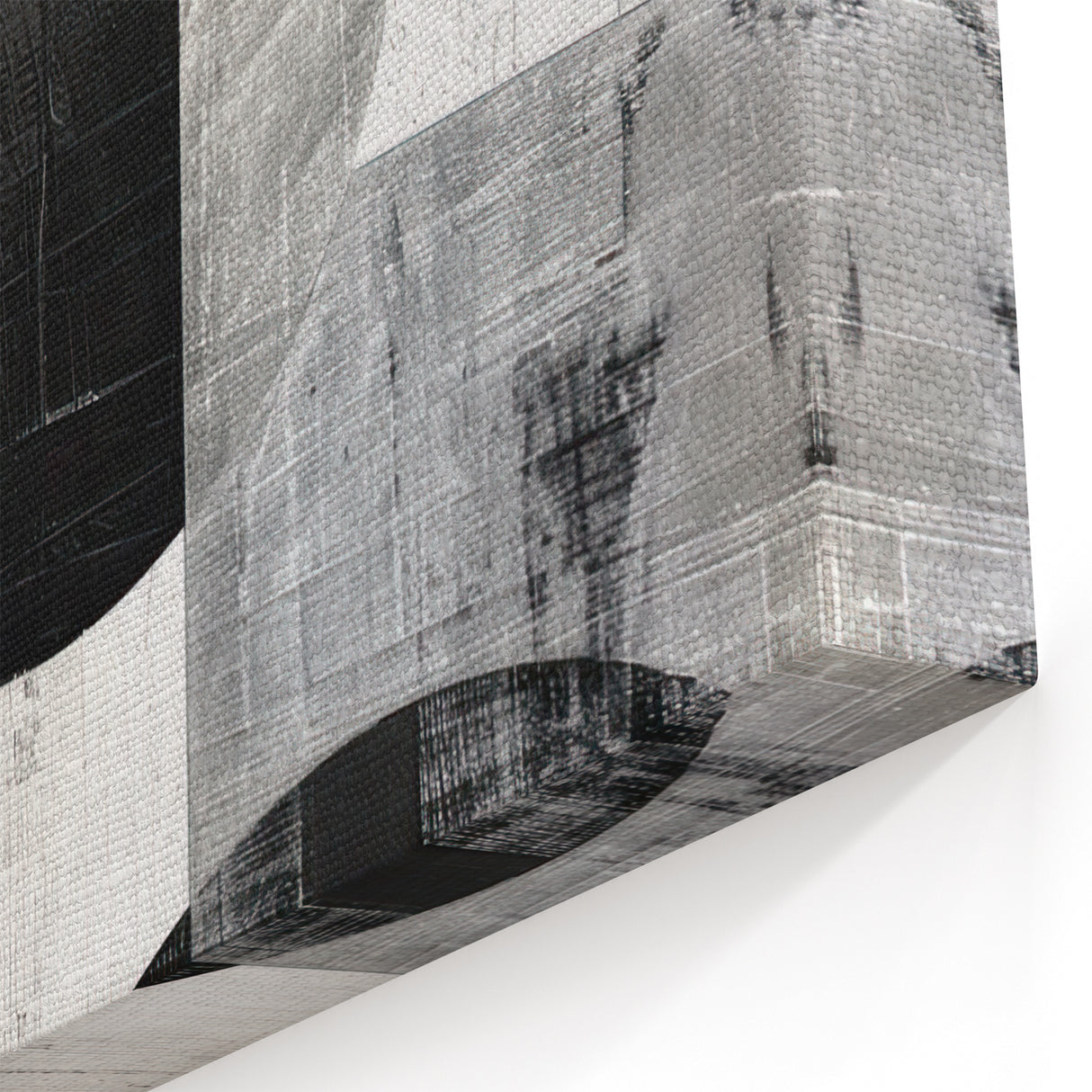 Monochrome Geometric Abstract Art - Black and Gray Circles and Squares