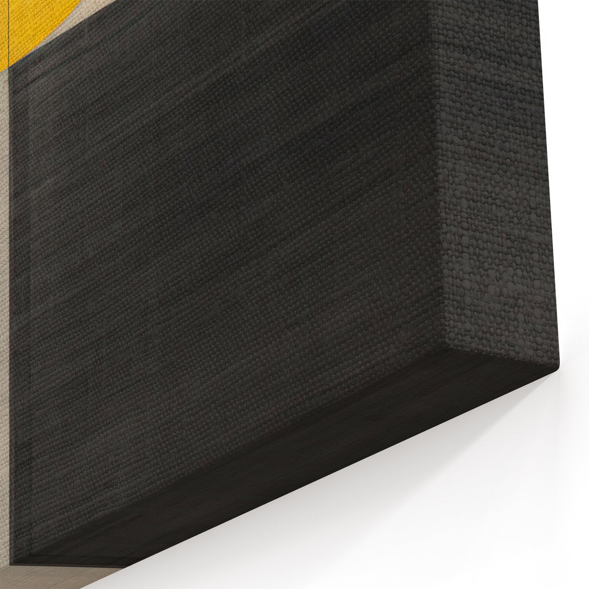 Geometric Minimalist Wall Art - Yellow Black and Gray Circle Design