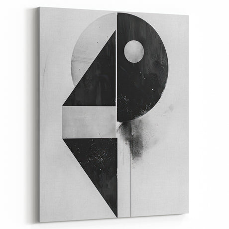 Modern Monochrome Abstract Art - Minimalist Geometric Wall Decor