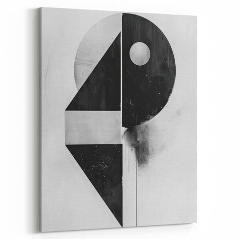 Modern Monochrome Abstract Art - Minimalist Geometric Wall Decor