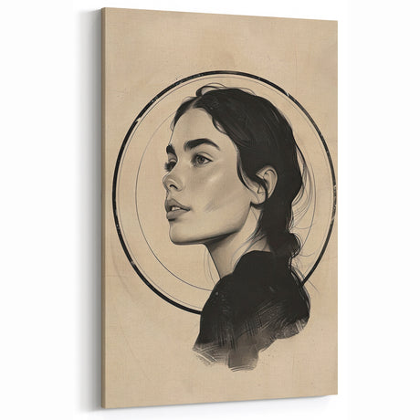 Minimalist Portrait Line Art - Elegant Black and White Wall Decor