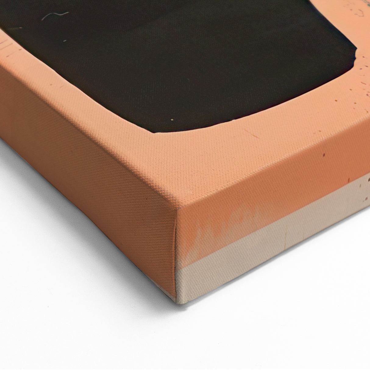 Bold Minimalist Abstract Art - Black and Peach Geometric Wall Decor