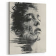 Abstract Fragmented Portrait Art - Black and White Minimalist Wall Decor