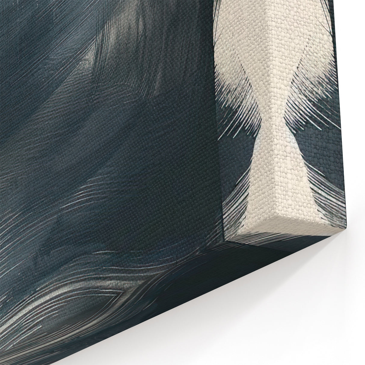 Moody Abstract Minimalist Art - Black and Gray Brushstroke Wall Decor