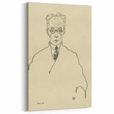 Striking Art Deco Wall Art - Minimalist Portrait of Franz Blei in Ink
