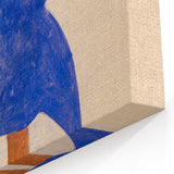 Colorful Art Deco Wall Art - Seated Woman in Blue Jacket Illustration